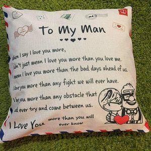 FLAPI (Only Cover) To My Man Postcard Pillowcase 18x18 inches